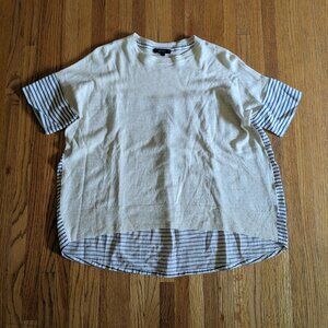 J.Crew contrasted plain/stripped tunic